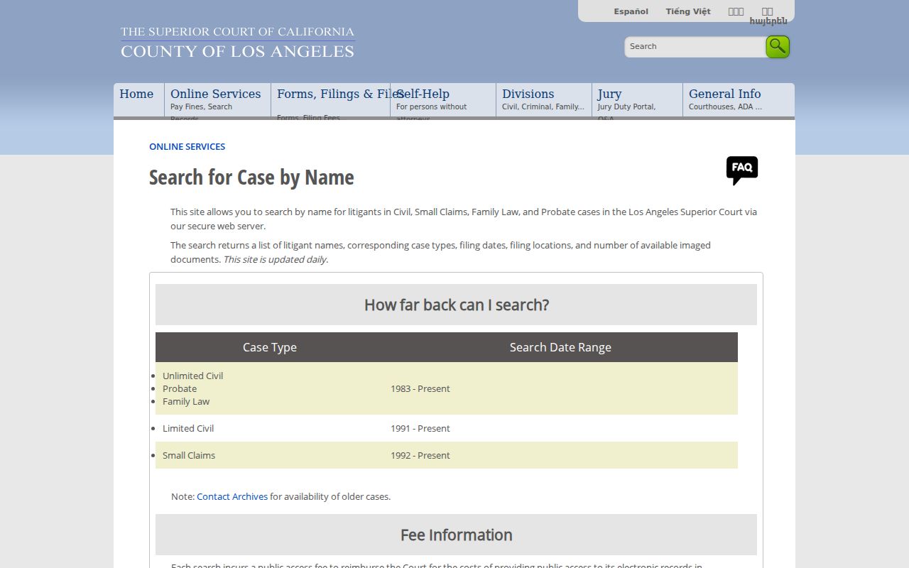 Torrance people search with Los Angeles Superior Court case names