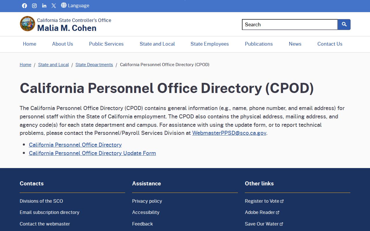 California Personnel Office Directory for Torrance people directory research