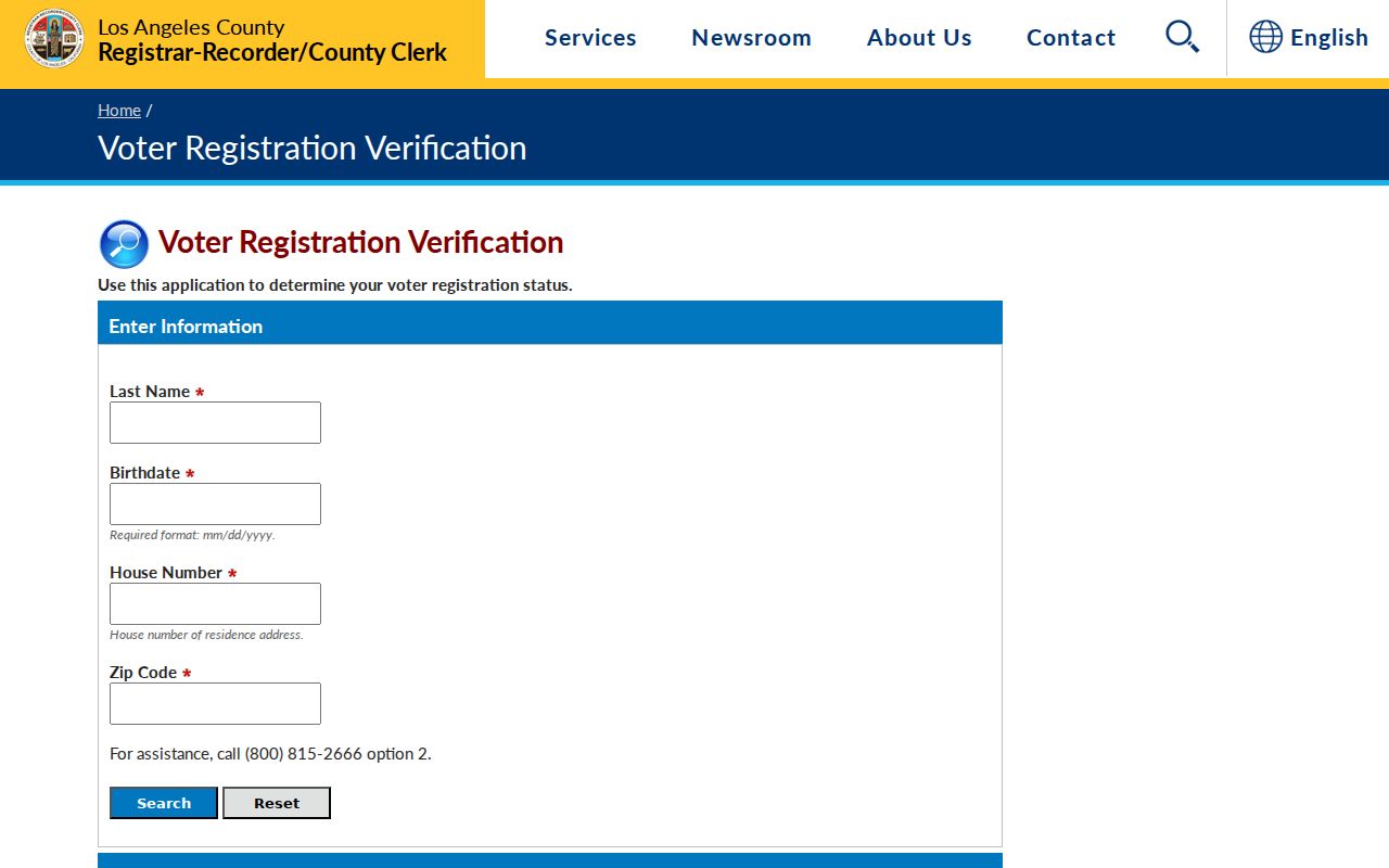 Torrance voter registration verification search fields